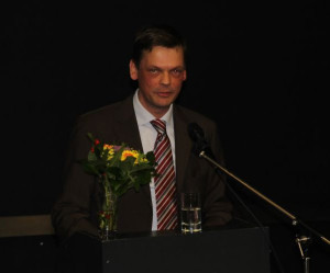 Prof. Dr. Roland Brühe bei seiner Antrittsvorlesung